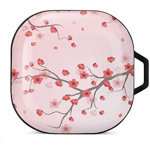 Kersenbloesem Oordopjes Hoesje Compatibel met Samsung Hard Shell Beschermhoes Zwart-Stijl