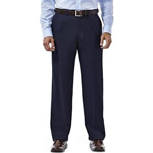 Haggar Co Men's Classic Fit Flat Front Dress Pants Blue 36x34