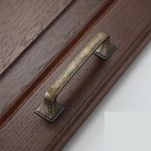 ROBAUN Metalen antieke kledingkast kast trekgrepen retro messing 128 mm keukenlade kast deurgreep meubelknoppen 1 stuk (kleur: 967-96 mm)