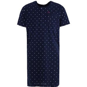 Henry Terre Heren nachthemd korte mouwen zomer slaapshirt pyjama top maat M-3XL, Donkerblauw, M