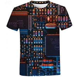 XRHYJK Mannen 3D T-shirt Elektronische Chip 3D Gedrukt T-Shirt Mode Cool Printplaat T-Shirt Mannen Vrouwen Harajuku Streetwear Oversized Tops