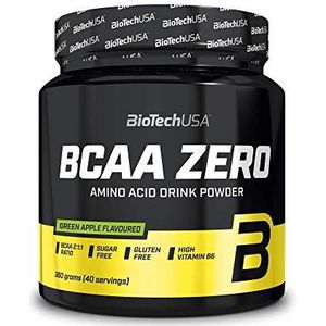 BioTechUSA BCAA Zero | Essentieel aminozuur poeder | 6g BCAA met instant L-leucine | Veganistisch | Suikervrij, Lactosevrij, Glutenvrij, 360 g, Appel