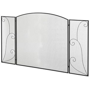 Kamin - Kaminschutzgitter - Zwart - Metaal - Klapdesign