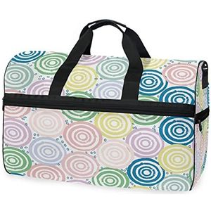 Schilderpatroon kleurrijke kunst sport zwemmen gymtas met schoenen compartiment weekender duffel reistassen handtas voor vrouwen meisjes mannen