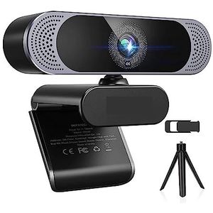 Webcam, Webcam 4K 8MP HD-webcam met microfoon met ruisonderdrukking/privacycover/statiefplug-play USB-webcamera for videovergaderingen