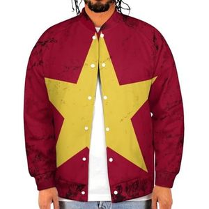 Vintage Vietnamese Vlag Grappige Mannen Baseball Jacket Gedrukt Jas Zachte Sweatshirt Voor Lente Herfst