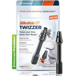 Silkslide TWIZZER Neushaar- en oortondeuse voor mannen en vrouwen, twist en trim neusontharing, Duitse messen, gepatenteerd ontwerp, geen elektriciteit of batterijen