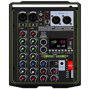 99 DSP-effectmixer 4-kanaals draagbare 48V fantoomvoeding Monitor DJ-mengpaneel for professionele studio (Color : Nero, Size : L)