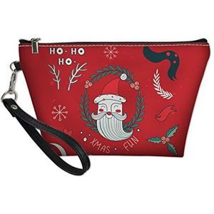 SEANATIVE Stijlvolle kerstman ontwerp draagbare make-up tas organizer zakje voor vrouwen met verwijderbare riem