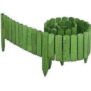Garronda Bedrand hout rol hek tuinhek geïmpregneerd flexibele rolrand gazon rand palissade omheining voor tuin Lengte: 200 cm GD-0046 (donkergroen, hoogte: 40 cm)