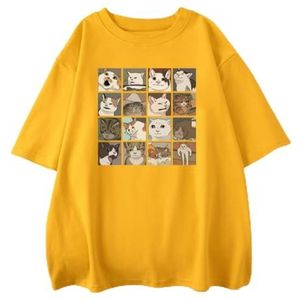 BDWMZKX T-Shirts Women's Womens And Mens Tops Oversized T Shirts For Women Vintage Drop Shoulder Short Sleeve Top Crewneck Tee Casual Letter Print Round Neck Summer Tops For Teen Girls-yellow-xl