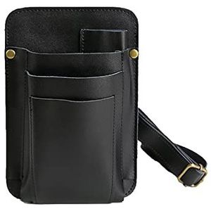 Een kapper, een heuptas, Veelkleurige leren kappersgereedschapstas met heupband, grote capaciteit(B)