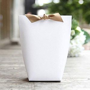 20st Elegante Papieren Geschenktas, Lichtgewicht en Draagbare Bonbondoos Bruiloft Kraamcadeauzakjes Wit/Zwart(wit)