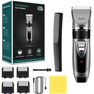 Tondeuse voor mannen, elektrische oplaadbare baardtrimmer, accu-baardscheerapparaat voor honden, babykinderen, met geleidingskammen, zwart B1