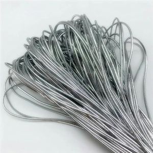 5 yards/lot 1 mm 1,5 mm goud/zilver rond elastisch lint naaien elastische band rubberen band tailleband stretch elastisch touw-zilver-1,5 mm 5 yards