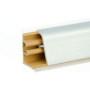DQ-PP 1,5 m hoekstrip | aluminium satijn | 37 x 24 mm | pvc | gratis schroeven | keukenstrip werkblad, afdekstrip keuken afdekstrip keuken afsluitstrip tafelbladprofiel