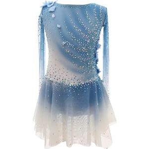 Kunstschaatsjurk For Meisjes, Zeer Elastische Schaatsjurk For Wedstrijden, Aanpasbaar Groepsuniform(4XL)