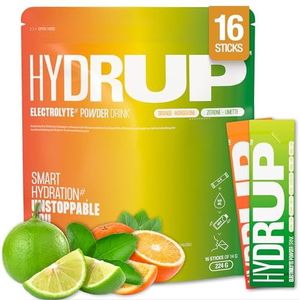 Hydrup Elektrolyten zonder suiker Drinkpoeder - Formule met vitaminen en mineralen voor snelle hydratatie - 1733 mg Elektrolytenpoeder per portie (16, Mix)