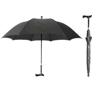 2-in-1 wandelstokparaplu, antislip oude man wandelstok verstelbare paraplu wandelstok klimparaplu for klimmen, wandelen (Size : Red)
