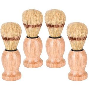 4 Stks Mannen Scheren Borstel Houten Handvat, Professionele Salon Gereedschap