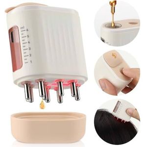 Hoofdhuid Applicator, Essentiële Olie Vloeibare Gids Kam Vibreren, Microcurrent Hoofdhoofdhuid Massager 625nm LED Rood Licht Therapie, Haarverlies Preventie Hoofdhuid Care Tool