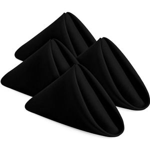 KICHLY Doekservetten [24 Pak, Zwart] 43x43cm, Polyester Diner Servetten met Omzoomde Randen, Wasbare Servetten Ideaal voor Partijen, Bruiloften en Diners