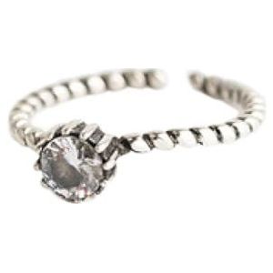 S925 sterling zilveren ring Vintage Lady Zircon Ring verstelbare verlovingsring sieraden