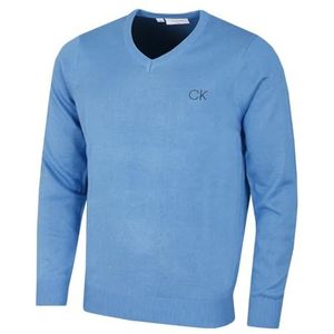 Calvin Klein Heren V-hals Tour Duurzame Golfsweater - Blauwe - L