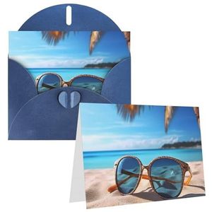 VTCTOASY zomer bril en strand Print Verjaardagskaart Lege Wenskaarten Met Enveloppen Dank U Kaart Grappige Kerstkaarten Voor Alle Gelegenheden Verjaardag Bruiloft