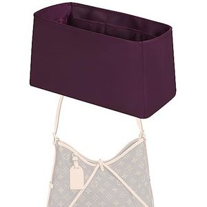 XYJG Silk Handbag Organiser Insert Fits LV Carryall, Luxury Handbag Organiser Insert &Tote Shaper (Carryall-MM, Fuchsia)
