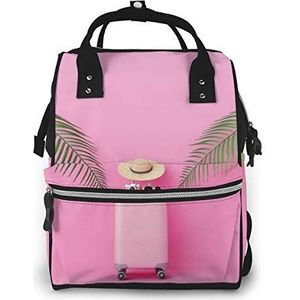 Luiertas Rugzak, JOJOshop roze koffer achtergrond grote multifunctionele Travel Back Pack, grote capaciteit, waterdicht en stijlvol