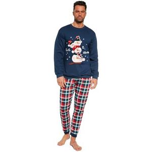 cornette Lange pyjama voor heren, pyjamaset, katoen, 100%, nachtkleding, lange gestreepte blouse en lange broek, comfortabel en warm, gemaakt in de EU, 115/236, M
