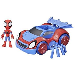 Hasbro Marvel Spidey and His Amazing Friends F1944 Verwisselbare webflitser en Spidey figuur, 2-in-1 voertuig, 10 cm groot figuur, multi,