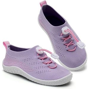 Waterschoenen voor kinderen, zwemschoenen, mesh, zwemschoenen, aquaschoenen, antislip, natte schoenen voor duiken, zee, zwembad, waterpark, Paars, 5 UK Child
