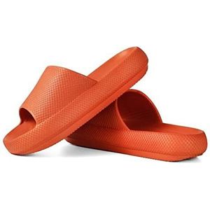 Dames Zomer Slippers Universele sneldrogend verdikte antislip sandalen dikke zool huis slippers badkamer schoenen zomer strand sandaal slipper Sloffen (Color : Orange, Size : 34-35(260mm))