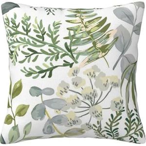 YUNWEIKEJI Groene plantengroen, kussensloop, decoratieve kussensloop, zachte polyester kussenslopen, 45 x 45 cm
