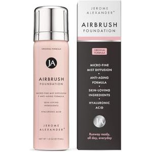 Jerome Alexander MagicMinerals AirBrush Foundation, Spray Makeup with Skincare Active Ingredients, Ultra-Light, Buildable, Full Coverage Formula (Light Medium)
