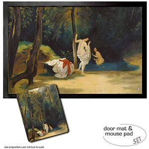 1art1 Carl Blechen, Girls Bathing In The Park At Terni, Ca. 1834 Deurmat (60x40 cm) + Muismat (23x19 cm) Cadeauset