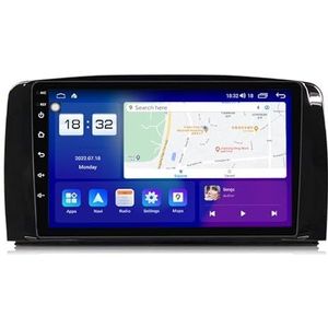 Android 14 autonavigatie in-dash autoradio-ontvanger voor Benz R Class R300 R350 2007-2011 dubbel Din 9 inch touchscreen autoradio met Bluetooth handsfree RDS SWC(T2 8Core 8+128G)