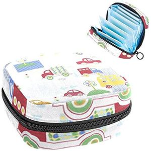Opbergtas voor maandverband Pads, Menstruatie Cup Pouch, Periode Bag Organizer voor vrouwelijke Pads Tampons, Beep Car in City