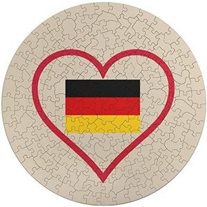 I Love Duitsland Rood Hart Dier Vormige Legpuzzels Leuke Houten Puzzel Familie Puzzel Geschenken 195 STKS