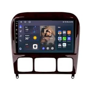 Android 12 2 DIN Autoradio Stereo 9 Inch Screen Voor Mercedes Benz Class W220 S280 - S600 1998-2005 GPS Navigatiesysteem FM AM RDS DAB+ Radio Carplay Android Auto Qualcomm BT 5.1 Dolby DTS(4 Core 1G+1