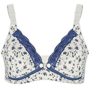 Borstvoedingsbeha Zonder Beugel Katoenen Voedingsbeha Zwangerschapsondergoed Zwangerschapsbeha Voor Vrouwen Slaapbeha (38/85-Blauw)