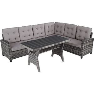 Wicker - Catania - Loungeset - Grijs - Kunststof - Onderhoudsvriendelijk