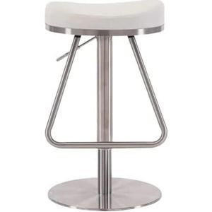 Barkruk Barstoelen Roestvrijstalen Barkruk Barstoel Met Voetenbank Lederen Draaibare Barkruk Hoge Krukken Keukenbarstoel Barkrukken Bar Stoelen(White)