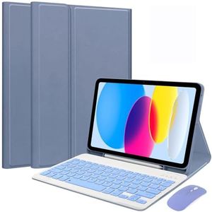 EHLCYS Toetsenbordhoes voor Huawei Honor Pad 9 12,1-inch Tablet, Magnetisch Afneembaar Draadloos Bluetooth Toetsenbord, Ultradunne PU Foliostandaardhoes Met Muis,Purper