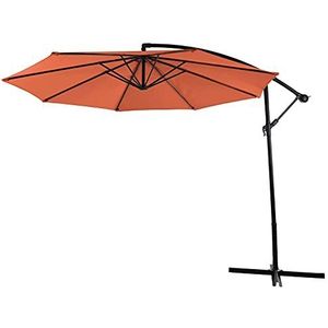 SVITA Parasol Ø 300 cm, zweefparasol met standaard en zwengel, uv-bescherming tot UPF 50+, kraanconstructie met grote radius, zonwering voor je tuin of terras, 3 m, oranje