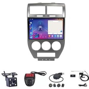 Android Double Din Car Stereo 9 Inch Touchscreen Autoradio Autotoebehoren Multimedia Stuurwielbediening met Navigatie Plug And Play Voor Jeep Compass 1 MK/Compass Patriot 2006-2010 (Size : M100S