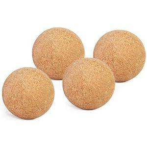 Yoga Studio Merkloze kurk-massageballen, vier stuks, triggerpoint-therapiebal, kurkbalroller voor spierspanning, diepe weefselverlichting, set van 4 (6 cm)