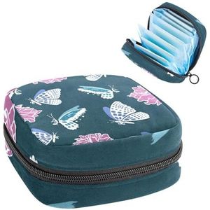 Opbergtas voor maandverband, menstruatiekit tas voor school, menstruatiecup zakje, maandverband organizer, roze bloem vlinder